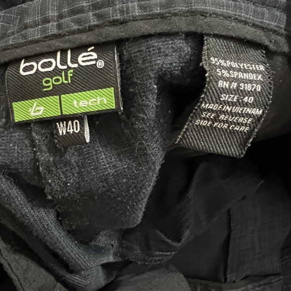Bolle Tech Golf Mens Shorts Size 40 Active Plaid Black Gray - Picture 7 of 8
